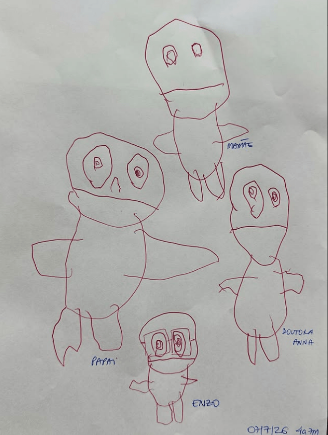 Quando uma criança desenha quem é importante para ela